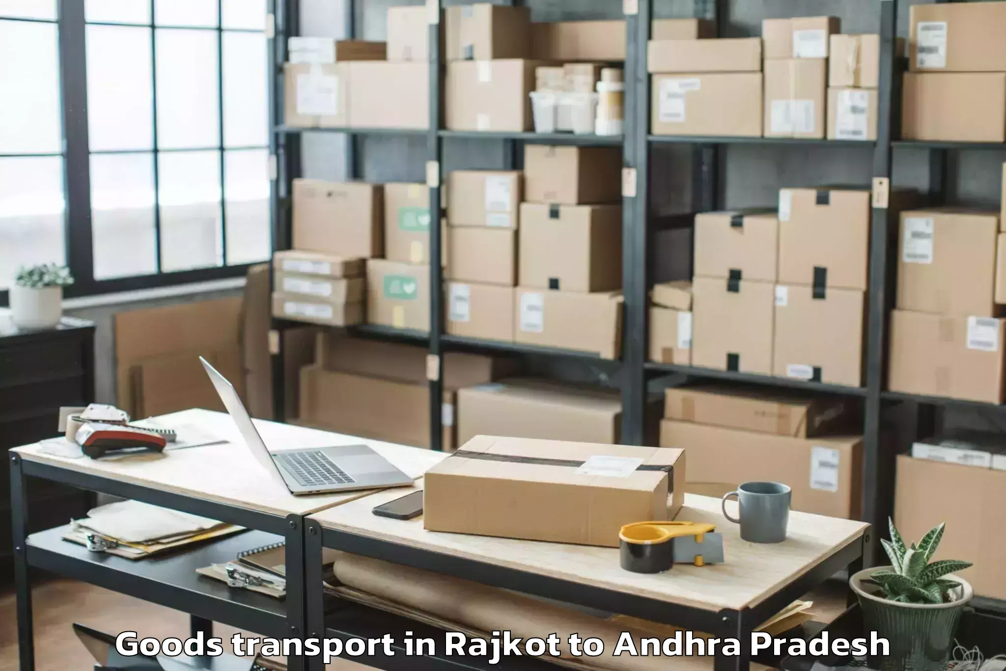 Book Rajkot to Vajrapukotturu Goods Transport Online